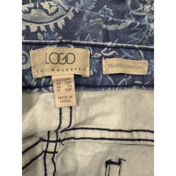 Logo Lori Goldstein Capri Jeans Light Blue Floral Pattern Women's 22 WP - Picture 3 of 6